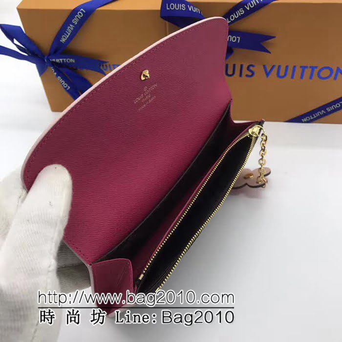 路易威登LV頂級原單 M64202玫紅色 經典Emilie錢夾 時尚而實用 ZY1029